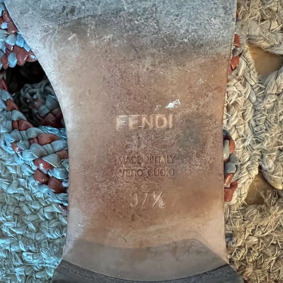 Fendi Leather Braided Sandals Size 37.5 - Picture 8 of 12